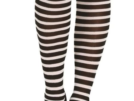 Gestreifte Damen Overknees schwarz-weiß Online now