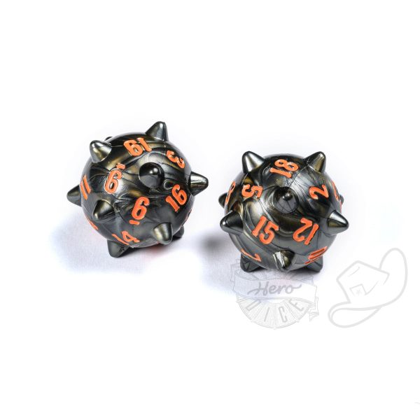 PolyHero Warrior 2d20 Spiked Balls Steel Grey Online Hot Sale