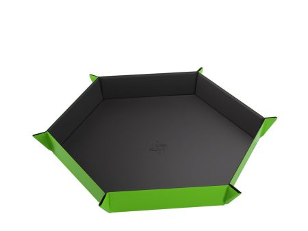 Magnetic Dice Tray: Hexagonal: Black   Green For Cheap