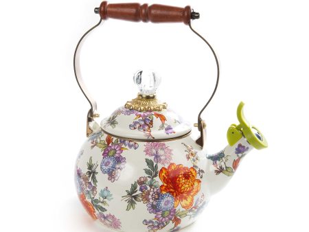 MacKenzie Childs Flower Market Whistling Tea Kettle Enamel 89275-95 Cheap