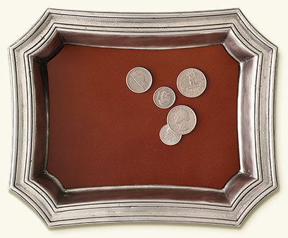 Match Pewter Pocket Change Tray With Leather Insert 1184 Online now