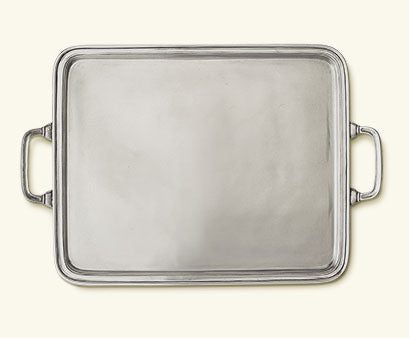 Match Pewter Rectangle Tray With Handles Large 964.9 Sale