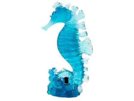 Daum Crystal Maya Small Blue Seahorse 05811 For Discount