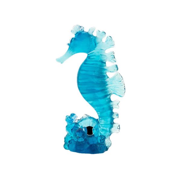 Daum Crystal Maya Small Blue Seahorse 05811 For Discount