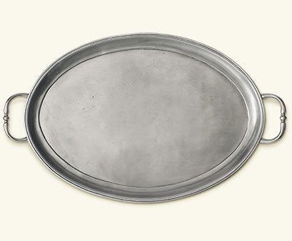 Match Pewter Oval Tray With Handles Medium A448.0 Cheap